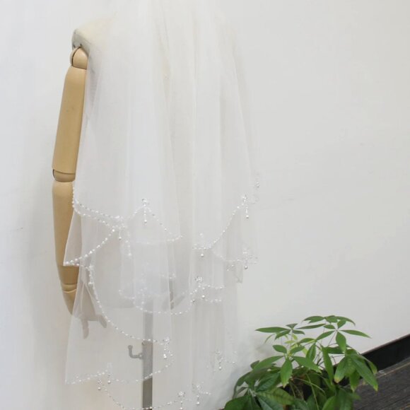 Handmade Beaded Wedding Veil main image 4